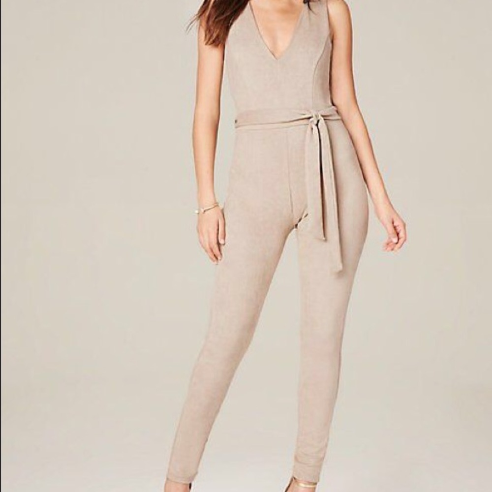 BEBE Suede Jumpsuit